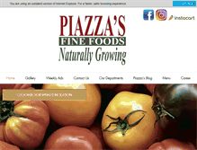 Tablet Screenshot of piazzasfinefoods.com